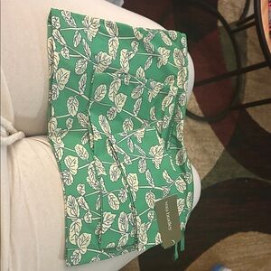 Vera Bradley Leaf Print Green 3 piece Cosmetic Pouch set